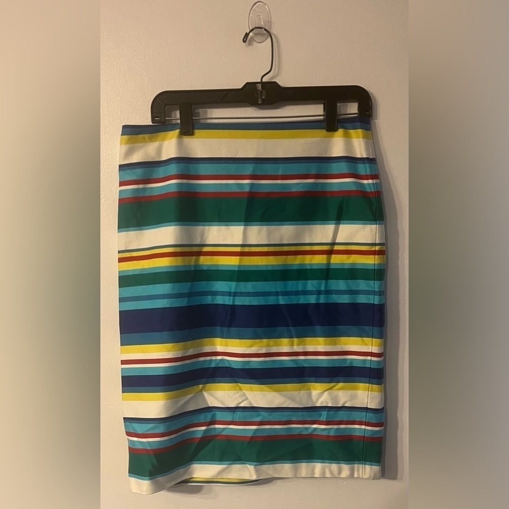 Talbots Women's Multicolor Striped Pencil Skirt Size 10 Knee Length NWT